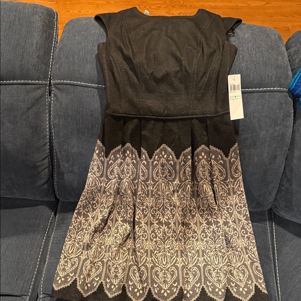 Elegant Black and Cream Dress